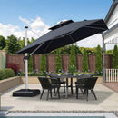 【Outdoor Idea】PURPLE LEAF Porch Umbrellas, Outdoor Patio Umbrella with Base, Grey - Purple Leaf Garden