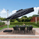 【Outdoor Idea】PURPLE LEAF Porch Umbrellas, Outdoor Patio Umbrella with Base, Grey - Purple Leaf Garden