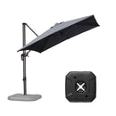 【Outdoor Idea】PURPLE LEAF Porch Umbrellas, Outdoor Patio Umbrella with Base, Grey - Purple Leaf Garden