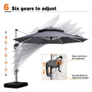 【Outdoor Idea】PURPLE LEAF Porch Umbrellas, Outdoor Patio Umbrella with Base, Grey - Purple Leaf Garden
