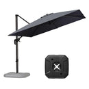 【Outdoor Idea】PURPLE LEAF Porch Umbrellas, Outdoor Patio Umbrella with Base, Grey - Purple Leaf Garden