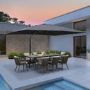 【Outdoor Idea】PURPLE LEAF Porch Umbrellas, Outdoor Patio Umbrella with Base, Grey - Purple Leaf Garden