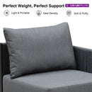PURPLE LEAF Sanori Classical without Table Patio Conversation Set with Grey Ottoman and Cushions for Poolside Graden