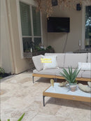 PURPLE LEAF Melben Patio Conversation Set Light Grey Outdoor Aluminum Modern Wicker Sofa Chairs Sets for Balcony Yard Porch