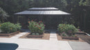 PURPLE LEAF Patio Gazebo for Backyard Grey Hardtop Galvanized Steel Roof Awning with Upgrade Curtain