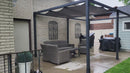 PURPLE LEAF Patio Gazebo for Pool Light Grey Hardtop Galvanized Steel Roof with Upgraded Curtains