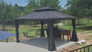 PURPLE LEAF Outdoor Hardtop Gazebo for Garden Bronze Double Roof Aluminum Frame Pavilion