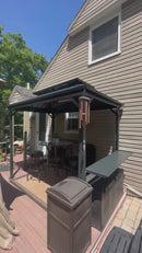 PURPLE LEAF Hardtop Grill Gazebo for Patio Grey Permanent Metal Roof Outside Sun Shade Outdoor BBQ Canopy