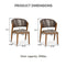 Purple Leaf 2 pieces of Brown Casual All-Match Armless Dining Chairs - Purple Leaf Garden