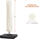 PURPLE LEAF Cantilever Umbrella Cover with Zipper Out Door Umbrella Patio Umbrella Cover - Purple Leaf Garden