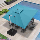 PURPLE LEAF Double Top 9 x 11 / 9 x 12 / 10 x 12 / 10 x 13 ft Rectangle Outdoor Classic Umbrella - Purple Leaf Garden