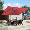 PURPLE LEAF Double Top 9 x 11 / 9 x 12 / 10 x 12 / 10 x 13 ft Rectangle Outdoor Classic Umbrella - Purple Leaf Garden