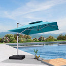 PURPLE LEAF Double Top 9 x 11 / 9 x 12 / 10 x 12 / 10 x 13 ft Rectangle Outdoor Classic Umbrella - Purple Leaf Garden