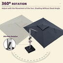 PURPLE LEAF Double Top 9 x 11 / 9 x 12 / 10 x 12 / 10 x 13 ft Rectangle Outdoor Classic Umbrella - Purple Leaf Garden