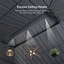 PURPLE LEAF Grey Hardtop Gazebo with Heavy Duty Galvanized Steel Double Roof with String Lights-clear