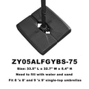 PURPLE LEAF Grey Cantilever Umbrella Base ZY05ALFGYBS-75, fill with water and sand, fits 8'x8' and 9'x9' umbrellas