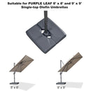 PURPLE LEAF Grey Patio Umbrella Base, supports 8'x8' and 9'x9' Single-top Olefin Umbrellas