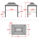 PURPLE LEAF 6' x 8' Hardtop Grill Gazebo For Patio Permanent Metal Roof Outside Sun Shade Outdoor BBQ Canopy - Purple Leaf Garden