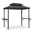 PURPLE LEAF 6' x 8' Hardtop Grill Gazebo For Patio Permanent Metal Roof Outside Sun Shade Outdoor BBQ Canopy - Purple Leaf Garden