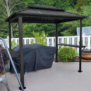 PURPLE LEAF 6' x 8' Hardtop Grill Gazebo For Patio Permanent Metal Roof Outside Sun Shade Outdoor BBQ Canopy - Purple Leaf Garden