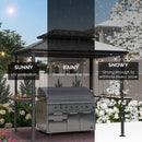 PURPLE LEAF 6' x 8' Hardtop Grill Gazebo For Patio Permanent Metal Roof Outside Sun Shade Outdoor BBQ Canopy - Purple Leaf Garden