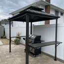 PURPLE LEAF Hardtop Grill Gazebo for Patio Bronze Permanent Metal Roof Outside Sun Shade Outdoor BBQ Canopy - Purple Leaf Garden