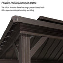 PURPLE LEAF Hardtop Grill Gazebo for Patio Bronze Permanent Metal Roof Outside Sun Shade Outdoor BBQ Canopy - Purple Leaf Garden