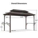 PURPLE LEAF Hardtop Grill Gazebo for Patio Bronze Permanent Metal Roof Outside Sun Shade Outdoor BBQ Canopy - Purple Leaf Garden