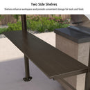 PURPLE LEAF Hardtop Grill Gazebo for Patio Bronze Permanent Metal Roof Outside Sun Shade Outdoor BBQ Canopy - Purple Leaf Garden
