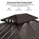 PURPLE LEAF Hardtop Grill Gazebo for Patio Bronze Permanent Metal Roof Outside Sun Shade Outdoor BBQ Canopy - Purple Leaf Garden