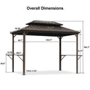 PURPLE LEAF Hardtop Grill Gazebo for Patio Bronze Permanent Metal Roof Outside Sun Shade Outdoor BBQ Canopy - Purple Leaf Garden