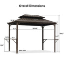 PURPLE LEAF Hardtop Grill Gazebo for Patio Bronze Permanent Metal Roof Outside Sun Shade Outdoor BBQ Canopy - Purple Leaf Garden