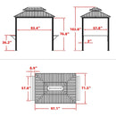 PURPLE LEAF Hardtop Grill Gazebo for Patio Bronze Permanent Metal Roof Outside Sun Shade Outdoor BBQ Canopy with String Lights