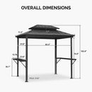 PURPLE LEAF Hardtop Grill Gazebo for Patio Grey Permanent Metal Roof Outside Sun Shade Outdoor BBQ Canopy - Purple Leaf Garden