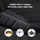 PURPLE LEAF Hardtop Grill Gazebo for Patio Grey Permanent Metal Roof Outside Sun Shade Outdoor BBQ Canopy - Purple Leaf Garden