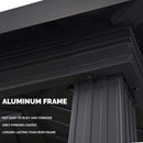 PURPLE LEAF Hardtop Grill Gazebo for Patio Grey Permanent Metal Roof Outside Sun Shade Outdoor BBQ Canopy - Purple Leaf Garden