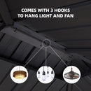 PURPLE LEAF Hardtop Grill Gazebo for Patio Grey Permanent Metal Roof Outside Sun Shade Outdoor BBQ Canopy with String Lights