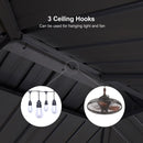 PURPLE LEAF Hardtop Grill Gazebo for Patio Grey Permanent Metal Roof Outside Sun Shade Outdoor BBQ Canopy with String Lights