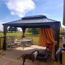 PURPLE LEAF Outdoor Hardtop Gazebo For Garden Bronze Double Roof Aluminum Frame Pavilion - Purple Leaf Garden