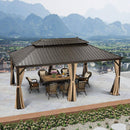 PURPLE LEAF Outdoor Hardtop Gazebo For Garden Bronze Double Roof Aluminum Frame Pavilion - Purple Leaf Garden