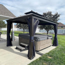 PURPLE LEAF Outdoor Hardtop Gazebo for Garden Bronze Double Roof Aluminum Frame Pavilion - Purple Leaf Garden