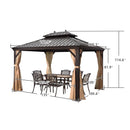 PURPLE LEAF Outdoor Hardtop Gazebo for Garden Bronze Double Roof Aluminum Frame Pavilion - Purple Leaf Garden