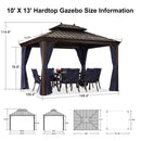 PURPLE LEAF Outdoor Hardtop Gazebo for Garden Bronze Double Roof Aluminum Frame Pavilion - Purple Leaf Garden