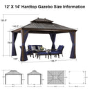 PURPLE LEAF Outdoor Hardtop Gazebo for Garden Bronze Double Roof Aluminum Frame Pavilion - Purple Leaf Garden