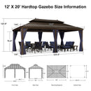 PURPLE LEAF Outdoor Hardtop Gazebo for Garden Bronze Double Roof Aluminum Frame Pavilion - Purple Leaf Garden