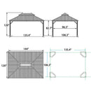 PURPLE LEAF Outdoor Hardtop Gazebo For Patio Bronze Aluminum Frame Pavilion With Navy-Blue Curtain - Purple Leaf Garden