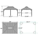 PURPLE LEAF Outdoor Hardtop Gazebo For Patio Bronze Aluminum Frame Pavilion With Navy-Blue Curtain - Purple Leaf Garden