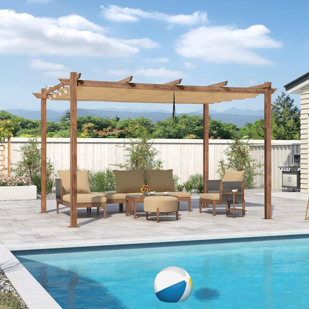 Outdoor Retractable Pergola 10x13 ft