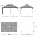 PURPLE LEAF Patio Gazebo for Backyard Grey Hardtop Galvanized Steel Roof Awning with Upgrade Curtain - Purple Leaf Garden
