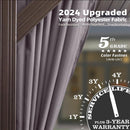 PURPLE LEAF Patio Gazebo For Backyard Grey Hardtop Galvanized Steel Roof Awning With Upgrade Curtain - Purple Leaf Garden